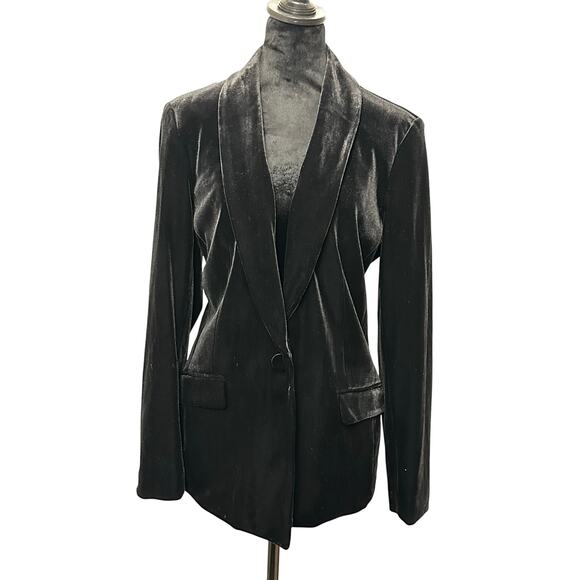 INC Velvet Blazer Shawl Collar Holiday Office Jacket Size L - Picture 2 of 11